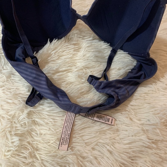 Victoria Secret Periwinkle T Shirt Push Up Bra Lightly Lined Underwire 34B - Picture 4 of 5